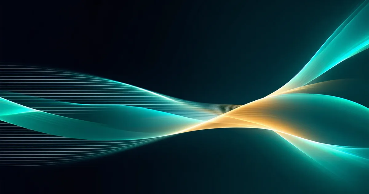 Three parallel data streams converging into a unified incident timeline, abstract teal and navy art
