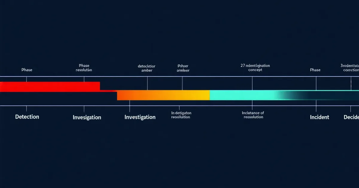 Incident timeline bar chart segmenting detection, context-gathering, and resolution phases