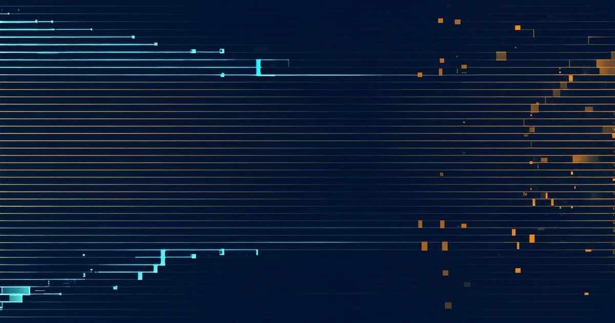 Abstract document structure visualization suggesting organized runbook steps in dark professional aesthetic